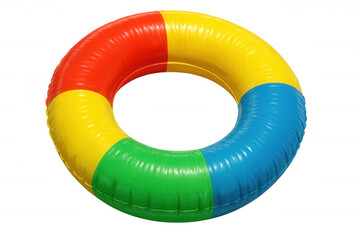 Multicolored inflatable ring isolated on a transparent background, perfect for summer-themed projects