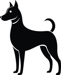 Elegant dog silhouette on white background