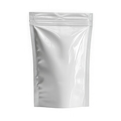 Blank white stand up pouch packaging isolated on transparent background