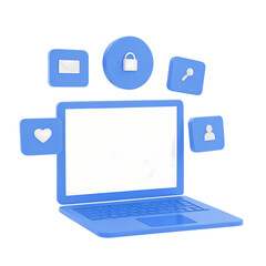 Digital security and online privacy concept with laptop