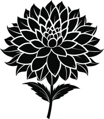 Elegant dahlia flower silhouette vector graphic