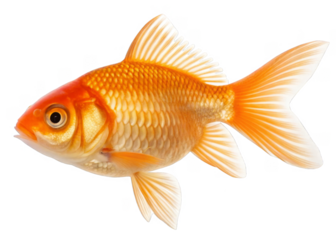 goldfish isolated on a transparent background.