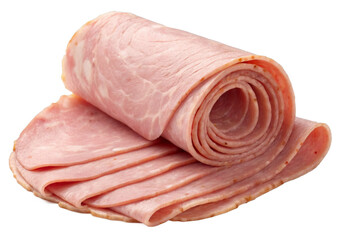 Ham rolled isolated on a transparent background.