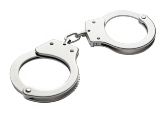 Handcuff isolated on a transparent background.