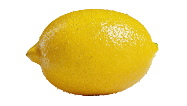 Bright yellow, ripe lemon fruit isolated on black background, detail of texture