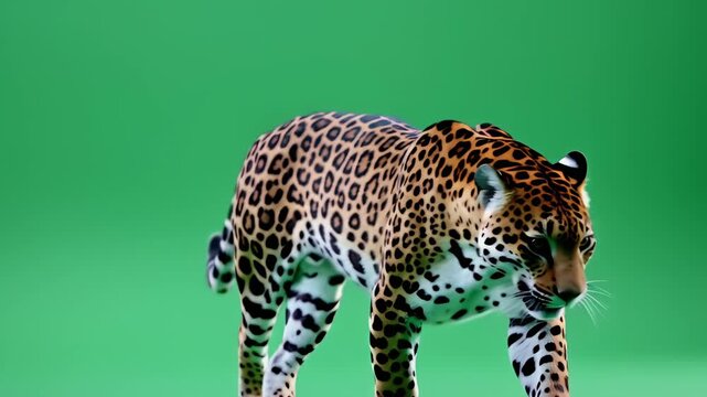 Powerful jaguar prowling with confidence, ready to pounce in dynamic jungle scene