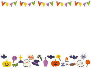 かわいいハロウィンのフレームイラスト
