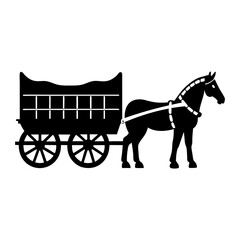 Silhouette vector illustration of a horse carriage