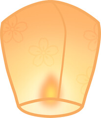 밤하늘에 띄우는 소원 풍등 일러스트 