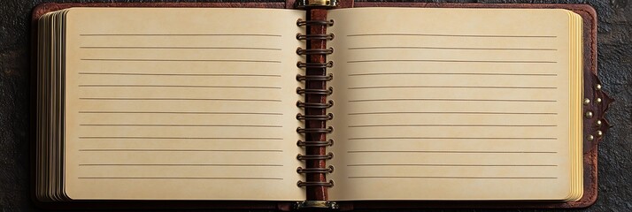 Open Spiral Notebook with Empty Pages