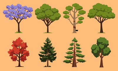 set illustration vector graphic of high tree