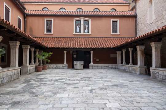 The courtyard Church and convent of St Francis in Split, Croatia