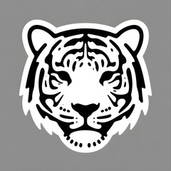 Obraz premium Tiger head vector silhouette style