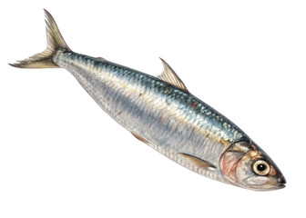 Obraz premium Sardine isolated on a transparent background.