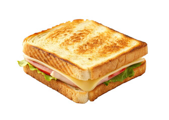 Toasted sandwich isolated on a transparent background.