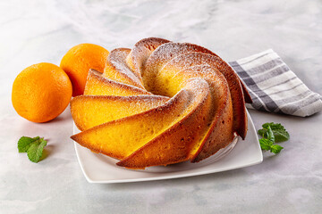 Italian traditional orange cake Chiambella