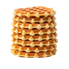waffle stack isolated on a transparent background.