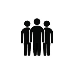 Group of People Silhouette Icon, Teamwork and Community Symbol