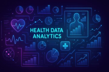 Fototapeta premium Futuristic health data analytics concept showcasing technological advancement