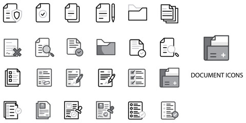 Document simple concept 24 Grew color icons set .Vector illustration.	
