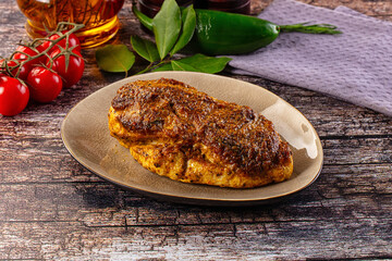 Baked chicken breast with spices and herbs