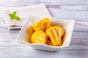 Canned sweet juicy yellow Jackfruit