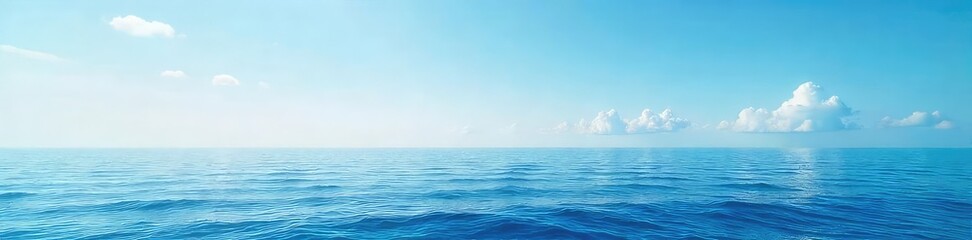 Vast, serene ocean horizon meets the sky Calm water stretches to the distant line where sea and sky blend seamlessly Perfect for travel, nature, and serenity themes , ocean, water, limitless