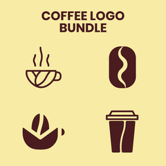 Minimalist Coffee Logo Bundle. Modern Cafe and Coffee Shop Branding Design Set