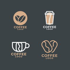 Minimalist Coffee Logo Bundle. Modern Cafe and Coffee Shop Branding Design Set