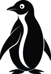 Penguin silhouette on white background