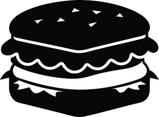 Classic sandwich silhouette on a clean white background