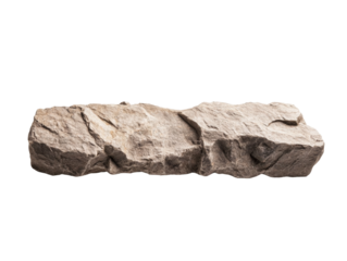 Long rectangular natural rock with rough surface on black background