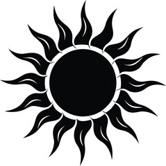 Stylized sun silhouette on a clean white background
