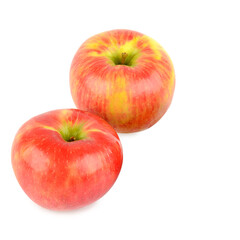 Two Red Apples Isolated on a White Background.