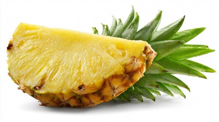 Fresh Pineapple Slice Isolated on White Background for Food and Beverage Concepts