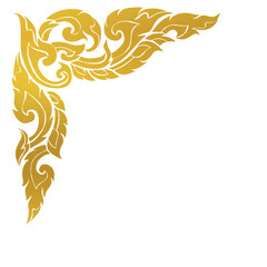 Illustration of Golden Thai Art Pattern Design Decorative Ornament