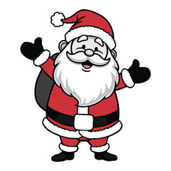 Illustration of Santa Claus vector art on white