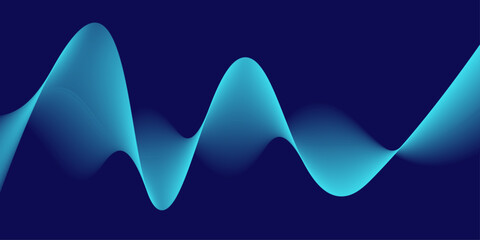 Abstract blue wave vector illustration with a curved shape and light element representing a water motion design. Wavy vector line abstract, business curve lines, graphic element isolated on white. art