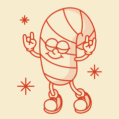 Playful contour candy cane mascots with festive gestures. Classic red and white Christmas design for holiday branding and decorations