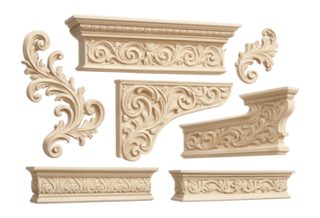 Ornate decorative molding collection with architectural design and vintage style.