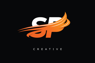 Obraz premium SP Dynamic Gradient Logo Modern Speed Symbol for Creative Branding & Professional Identity Design