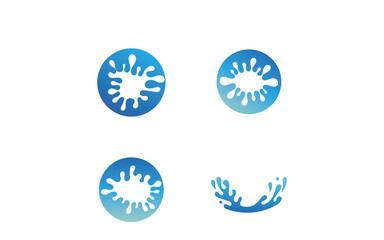 Splash blue water icon vector 