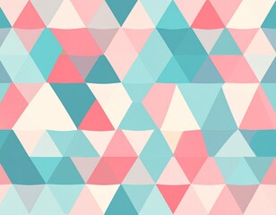 A captivating design featuring a repeating pattern of triangles in soft pastel colors.
