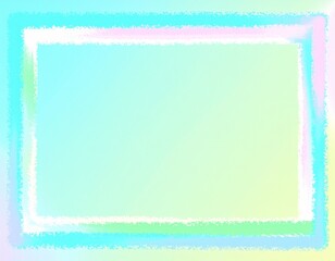 A pastel-toned, rectangular frame with multiple, textured borders creates a soft, vibrant background.