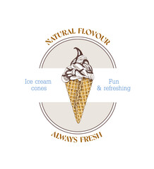 Ice cream shop logo template