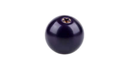 Single Maqui berry, a potent antioxidant superfood for cerebral protection and brain health, isolated on a white background.
