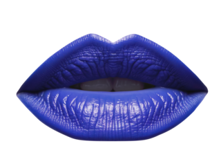 Realistic lips illustration logo design