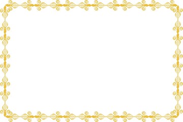 Simple Golden Frame, Photo Frame, Unique Border Frame with White Background, Unique Style Frame