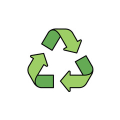 Obraz premium Green recycling symbol on a white background environment