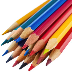 Obraz premium Close-up of vibrant colored pencils, arranged for art and creative work